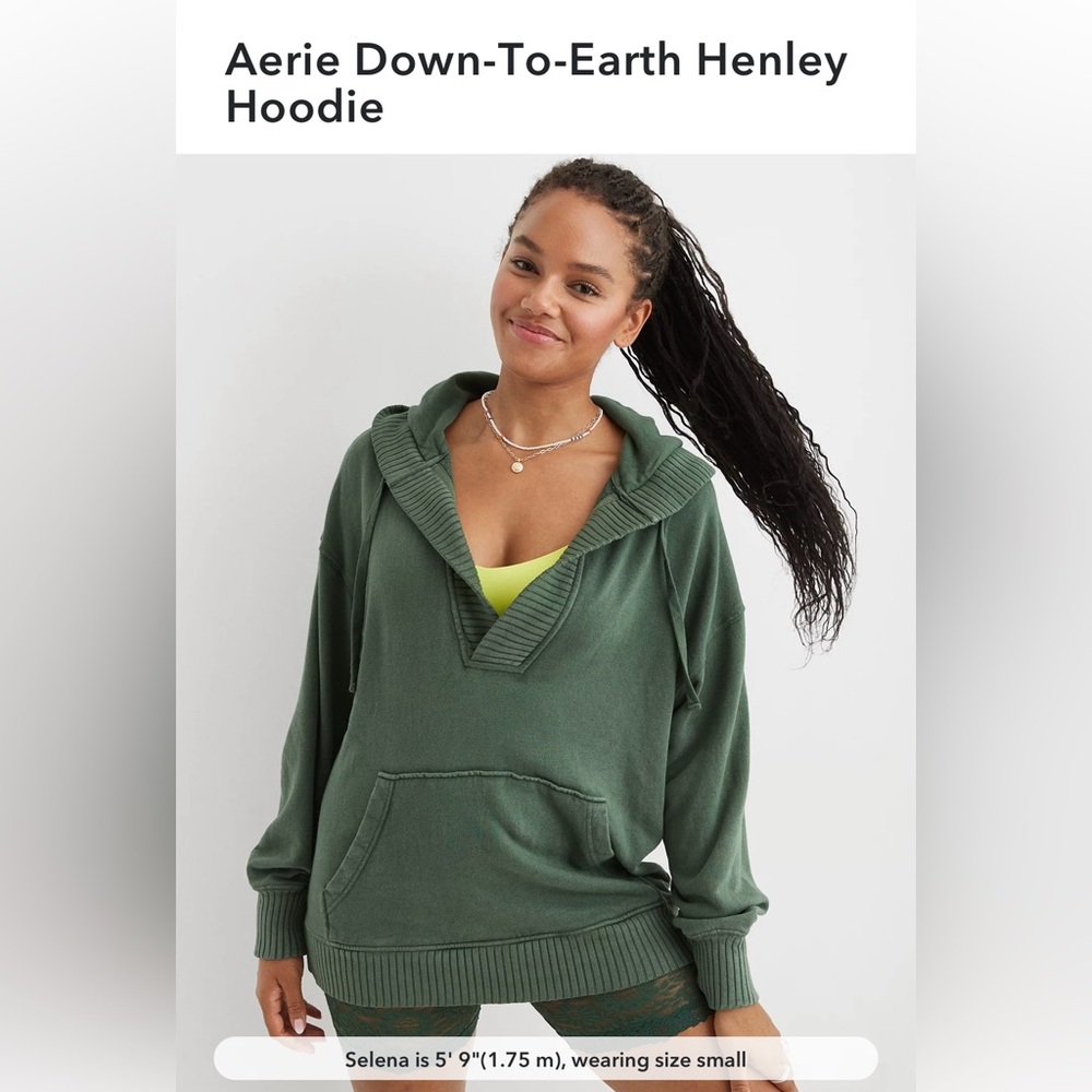 Aerie Forest Green Pullover Hoodie